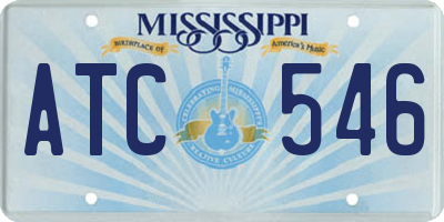 MS license plate ATC546
