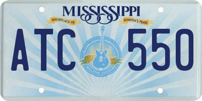 MS license plate ATC550