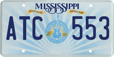 MS license plate ATC553