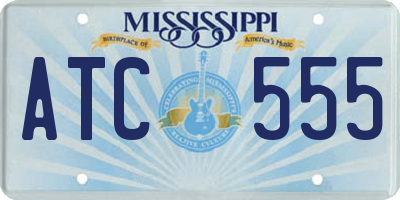 MS license plate ATC555