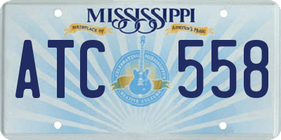 MS license plate ATC558
