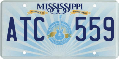 MS license plate ATC559