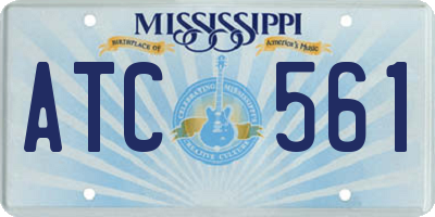 MS license plate ATC561