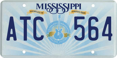 MS license plate ATC564