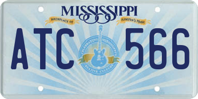 MS license plate ATC566