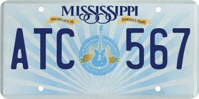 MS license plate ATC567