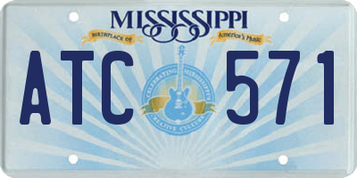 MS license plate ATC571