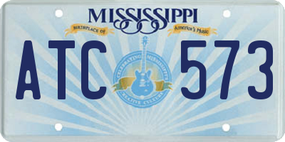 MS license plate ATC573
