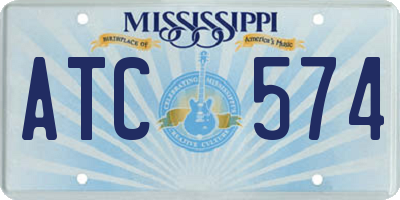 MS license plate ATC574