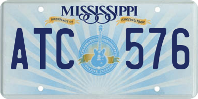MS license plate ATC576