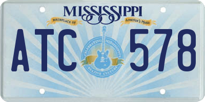 MS license plate ATC578