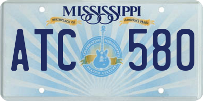 MS license plate ATC580