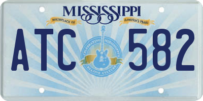 MS license plate ATC582
