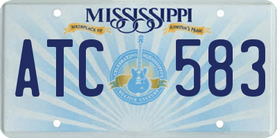 MS license plate ATC583