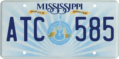 MS license plate ATC585