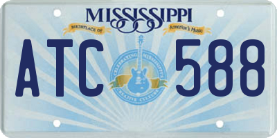MS license plate ATC588