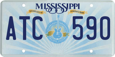 MS license plate ATC590