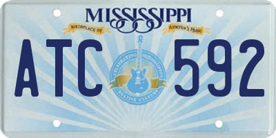 MS license plate ATC592