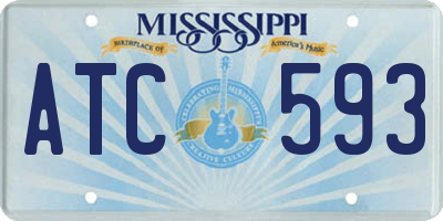 MS license plate ATC593
