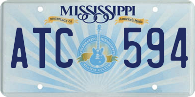MS license plate ATC594