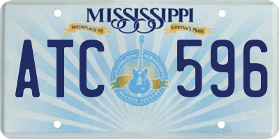 MS license plate ATC596