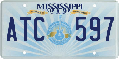 MS license plate ATC597