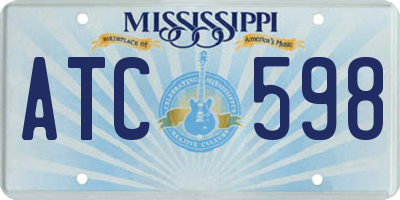 MS license plate ATC598