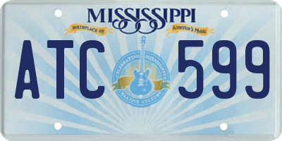 MS license plate ATC599