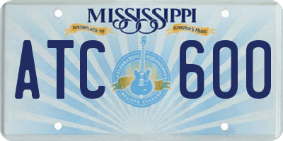 MS license plate ATC600