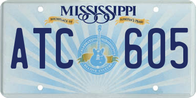 MS license plate ATC605
