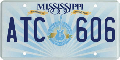 MS license plate ATC606