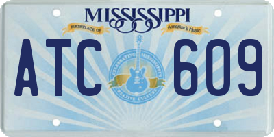 MS license plate ATC609