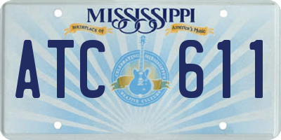 MS license plate ATC611