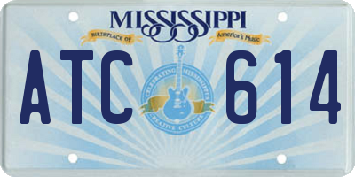 MS license plate ATC614