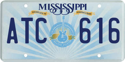 MS license plate ATC616