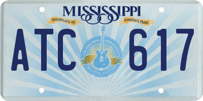 MS license plate ATC617