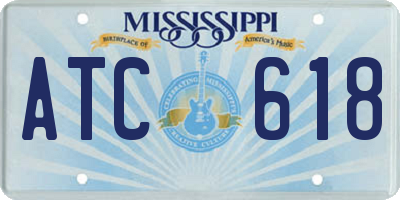 MS license plate ATC618