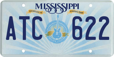 MS license plate ATC622