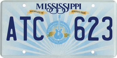 MS license plate ATC623