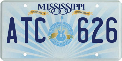 MS license plate ATC626