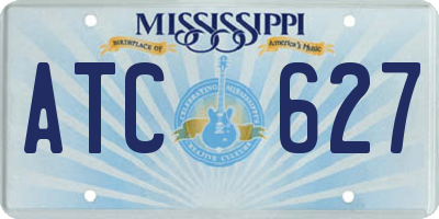 MS license plate ATC627