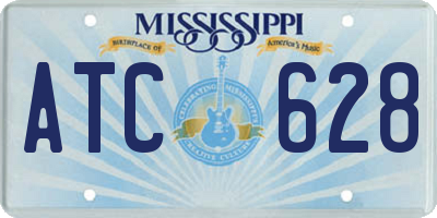 MS license plate ATC628