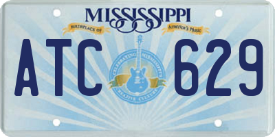MS license plate ATC629