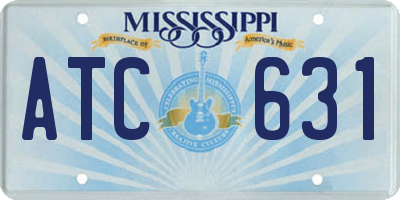 MS license plate ATC631
