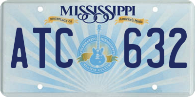 MS license plate ATC632
