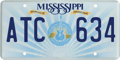 MS license plate ATC634