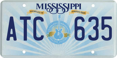 MS license plate ATC635