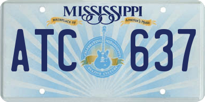 MS license plate ATC637