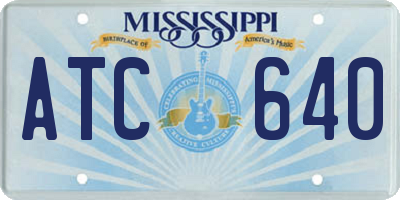 MS license plate ATC640