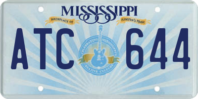 MS license plate ATC644